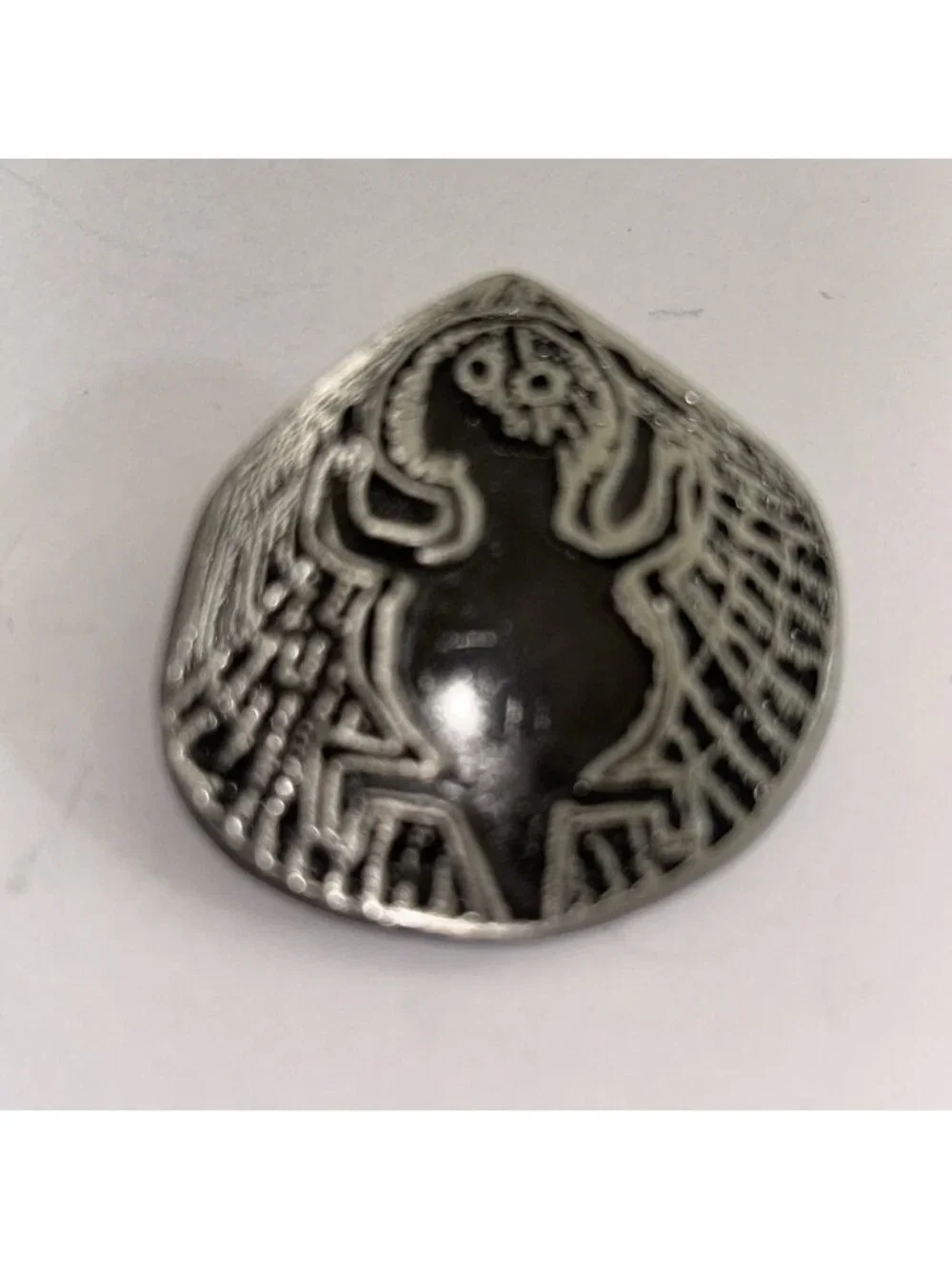 Vintage Native American Frog Fossil tribal Tie Pin